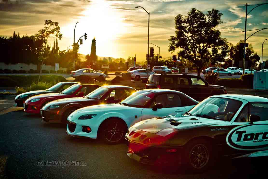 miata sunset