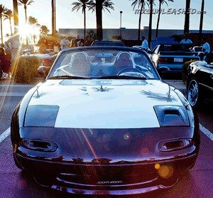 polished aluminum hood miata