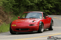 miata with fleared wheels